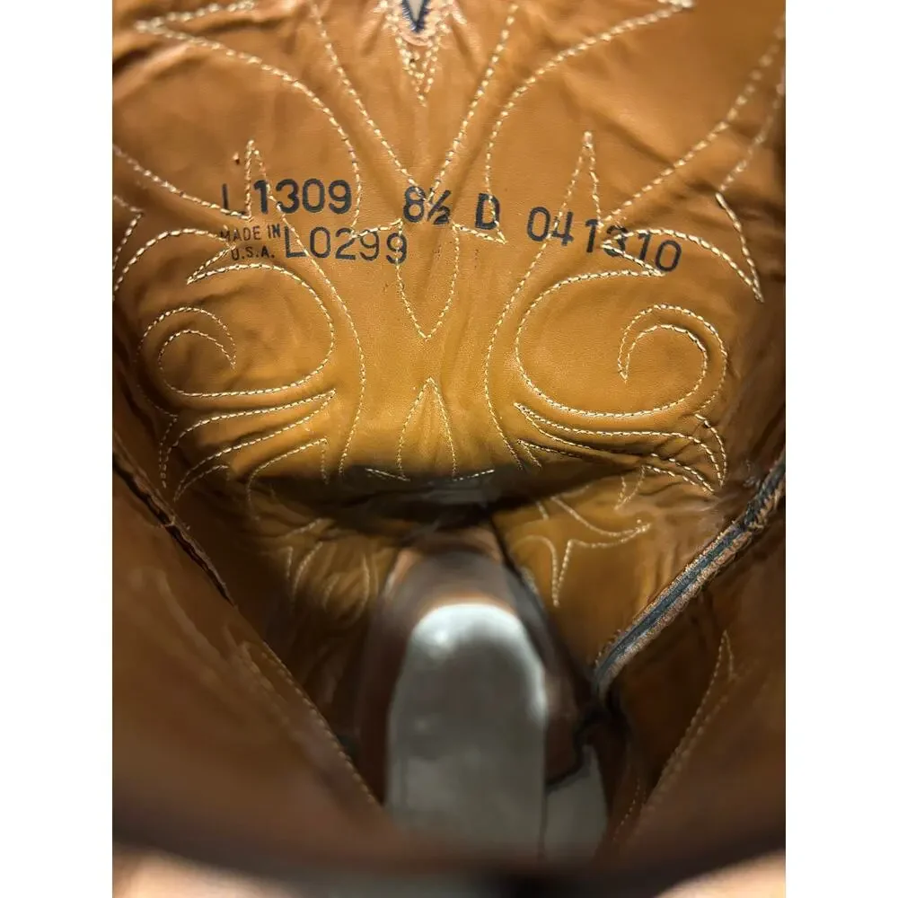 Lucchese Classics L1309 Goatskin Vine Leather Cowboy Western Boots Mens Size 8.5